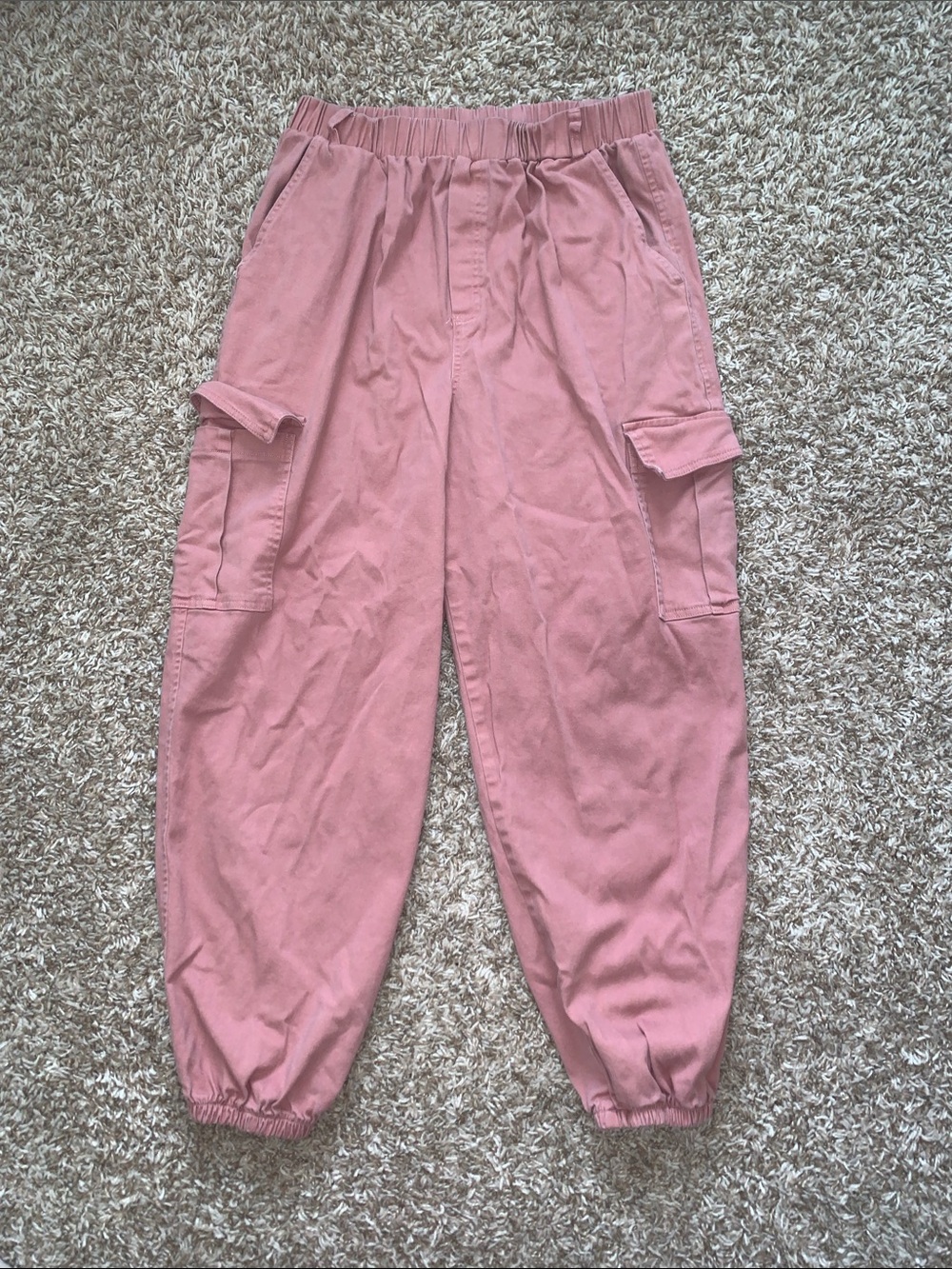 Wild Fable Women’s Medium Dusty Rose Pink Cargo Pocket Elastic Jogger Pants